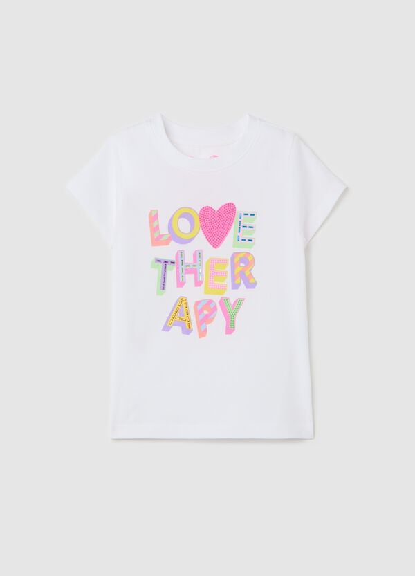 Ovs T-shirt stampa e applicazioni Love Therapy