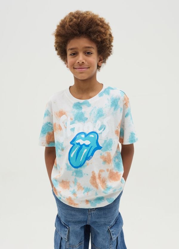 Ovs T-shirt Tie Dye con stampa The Rolling Stones