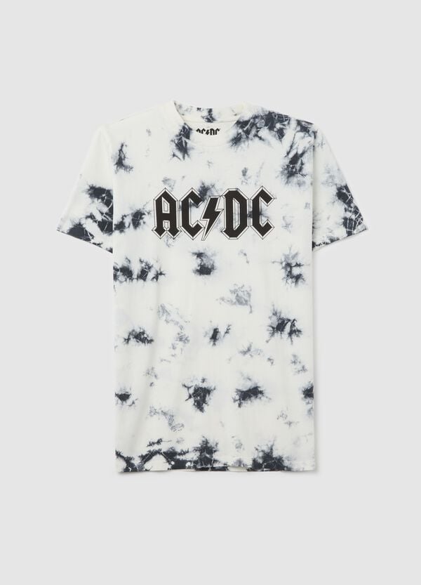 Ovs T-shirt Tie Dye stampa AC/DC