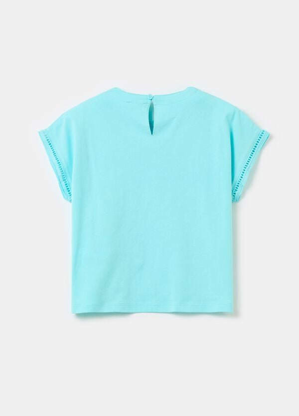 Ovs T-shirt Tinta Unita Con Inserti Traforati