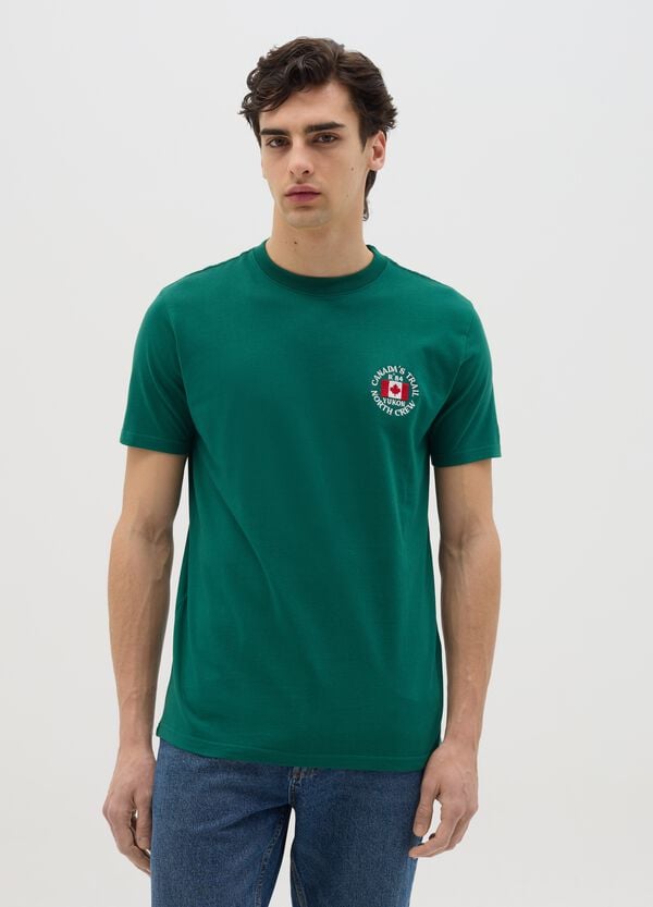 Ovs T-shirt verde a maniche corte Canada's Trail