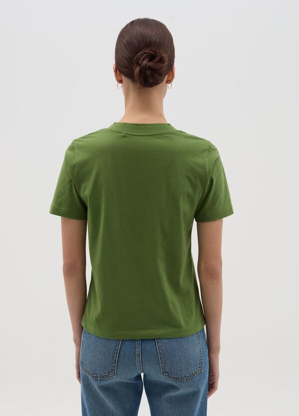Ovs T-shirt Verde Con Scollo A V