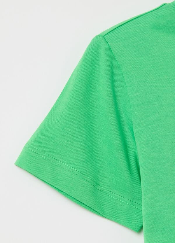 Ovs T-shirt Verde In Cotone Con Scollo Rotondo