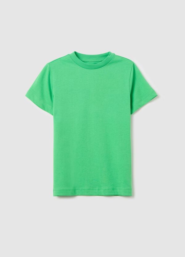 Ovs T-shirt verde in cotone con scollo rotondo