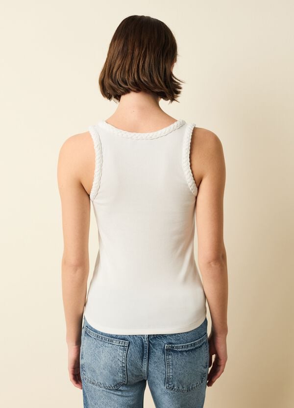 Ovs Tank Top A Costine Con Profili Intrecciati