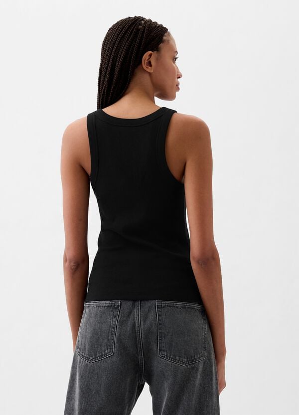 Ovs Tank Top A Costine Con Scollo Halter