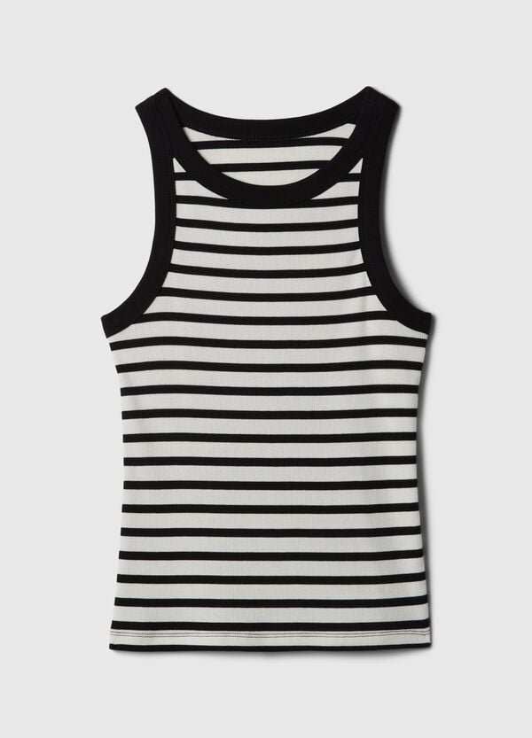 Ovs Tank Top A Costine Con Scollo Halter