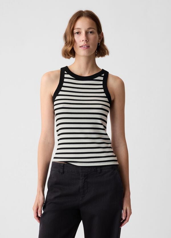 Ovs Tank top a costine con scollo halter