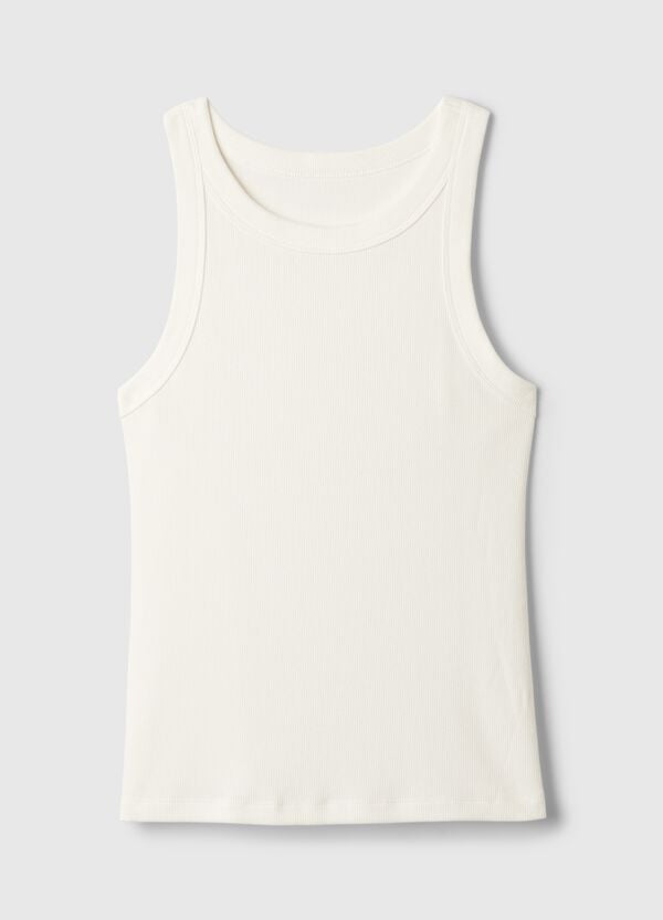 Ovs Tank Top A Costine Con Scollo Halter