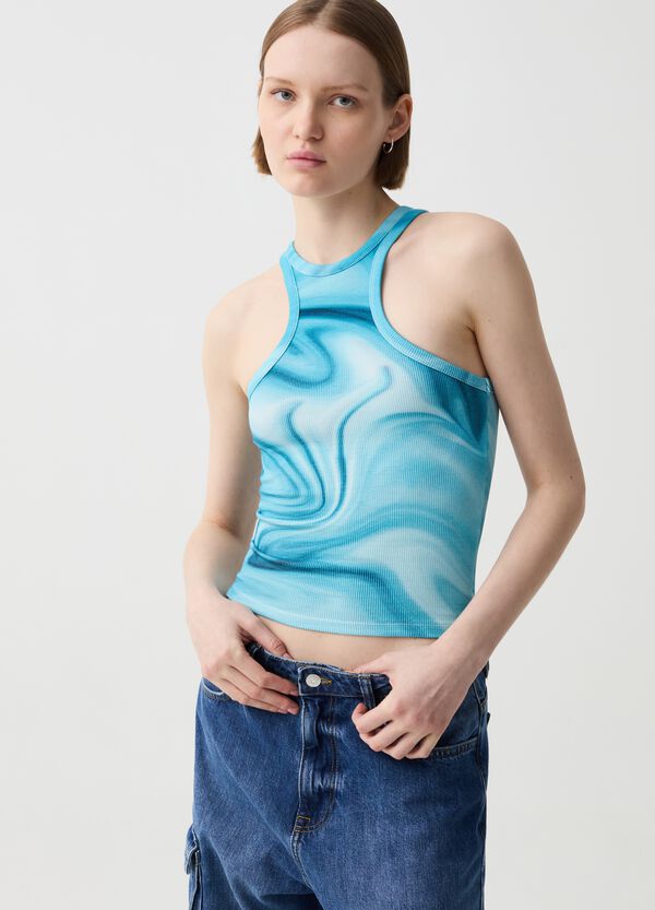 Ovs Tank top a costine con scollo halter