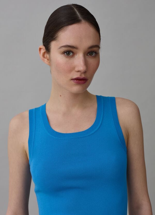 Ovs Tank Top A Costine Con Scollo Rotondo