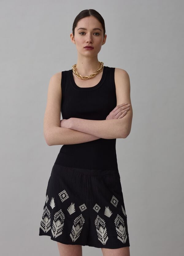 Ovs Tank Top A Costine Con Scollo Rotondo