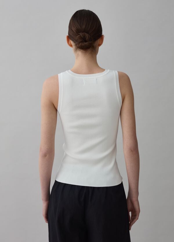 Ovs Tank Top A Costine Con Scollo Rotondo
