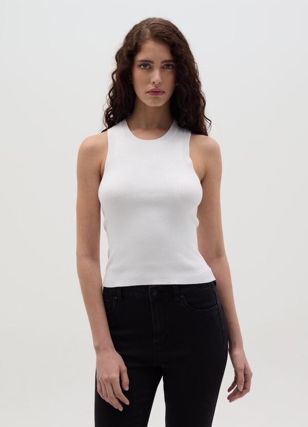 Ovs Tank top a costine scollo halter