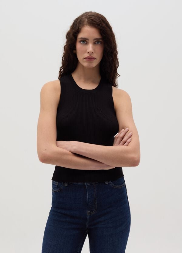 Ovs Tank top a costine scollo halter