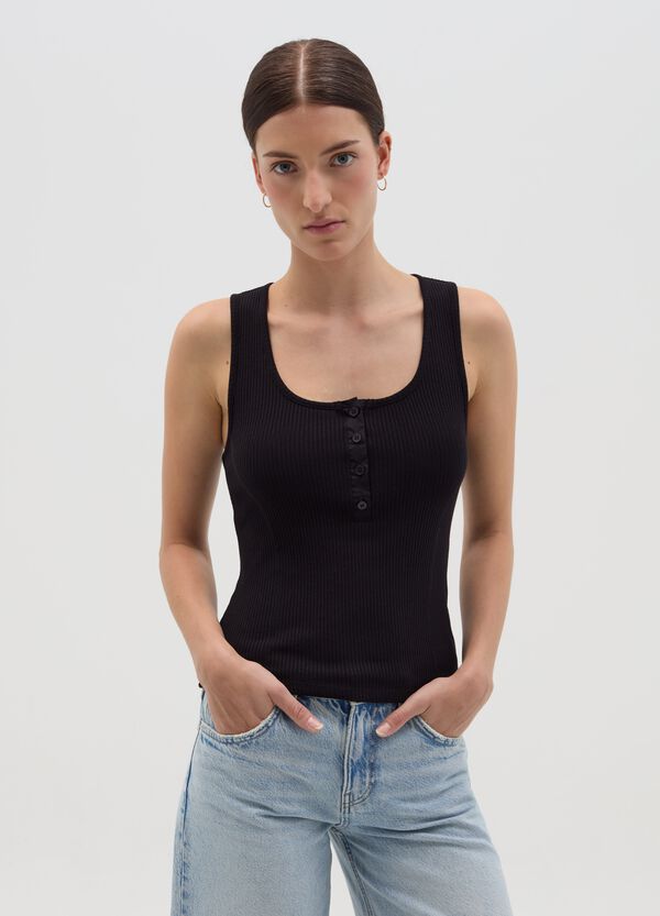 Ovs Tank Top A Costine Scollo Serafino