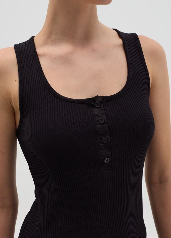 Ovs Tank Top A Costine Scollo Serafino