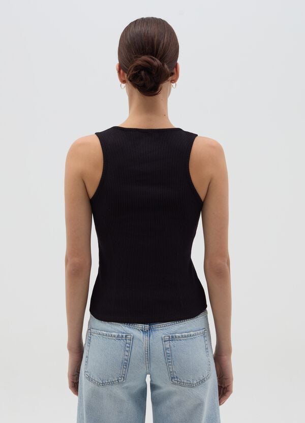 Ovs Tank Top A Costine Scollo Serafino