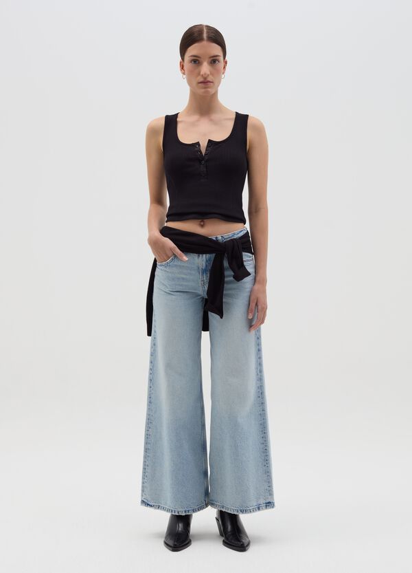 Ovs Tank top a costine scollo serafino