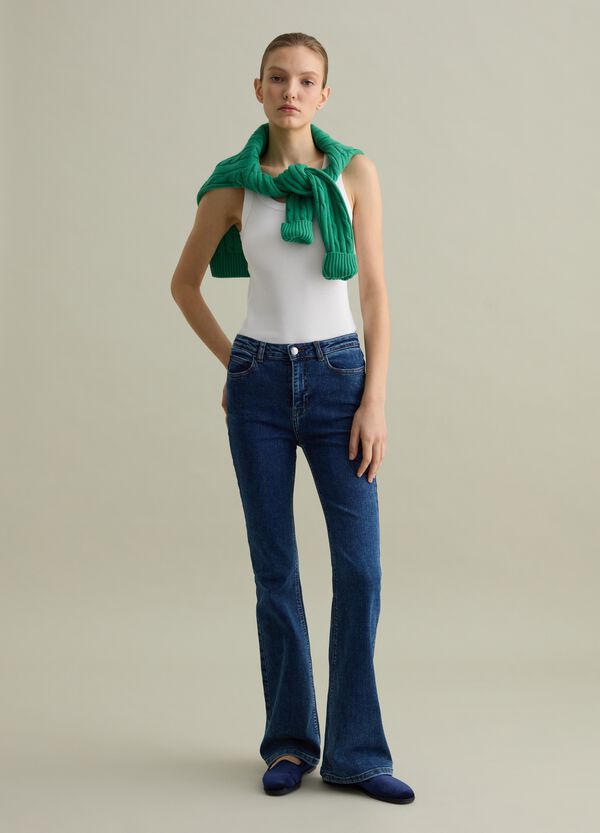 Ovs Tank top bianco a costine