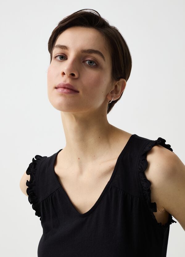 Ovs Tank Top Con Rouche