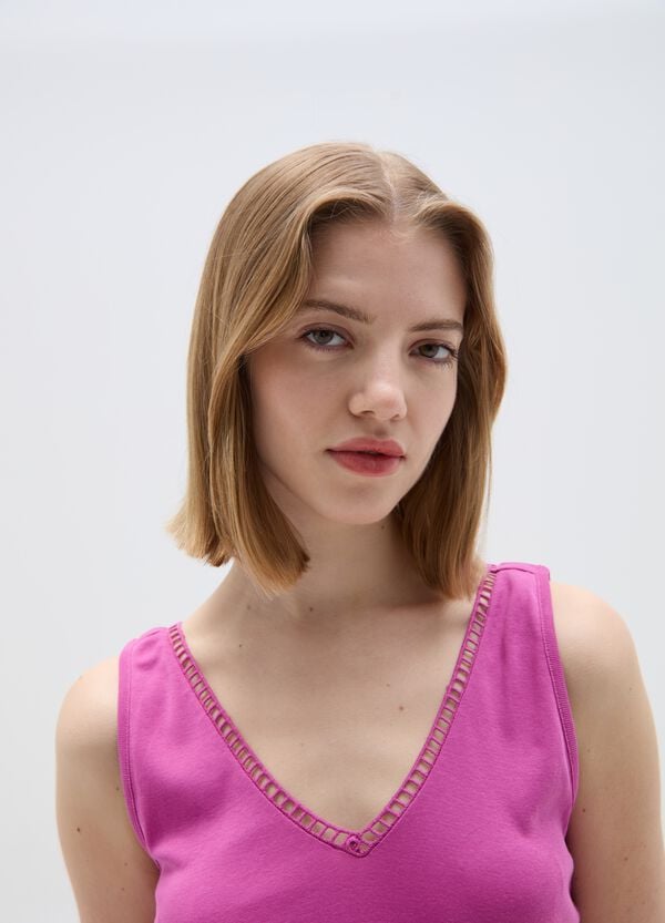 Ovs Tank Top Con Scollo A V E Profilo Traforato