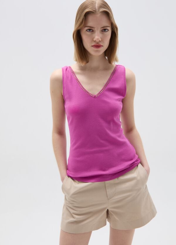 Ovs Tank top con scollo a V e profilo traforato