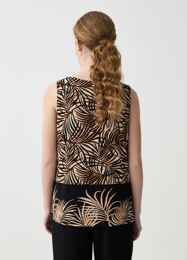 Ovs Tank Top Con Stampa Foliage Tropicale
