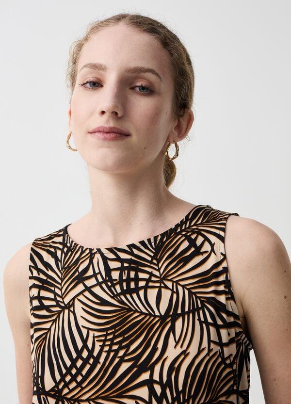Ovs Tank Top Con Stampa Foliage Tropicale
