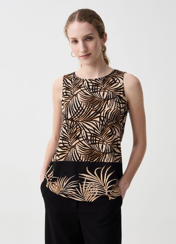 Ovs Tank top con stampa foliage tropicale
