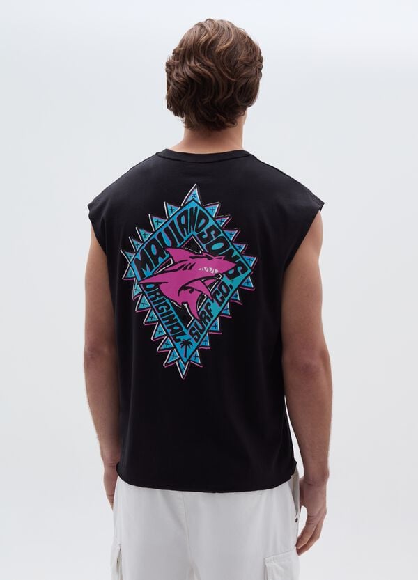 Ovs Tank Top Con Stampa Logo E Squalo