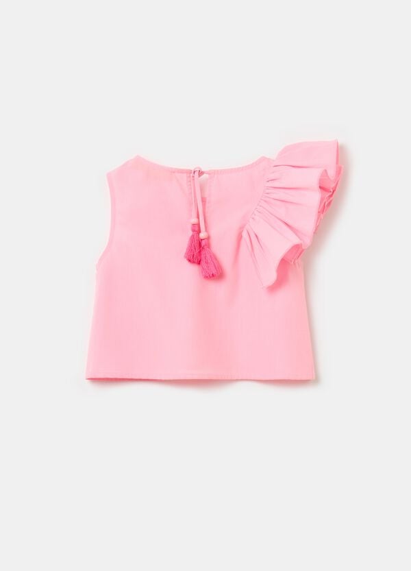 Ovs Tank Top Con Volant E Ricamo Lettering