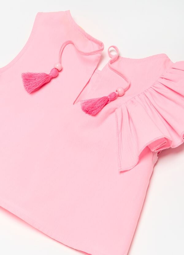 Ovs Tank Top Con Volant E Ricamo Lettering