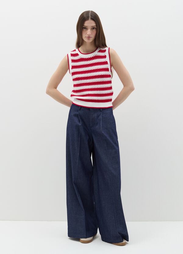 Ovs Tank Top Crochet A Righe