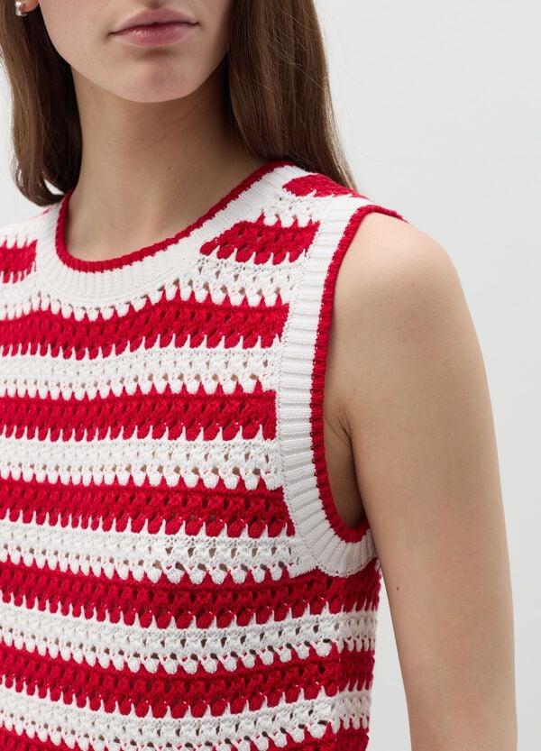 Ovs Tank Top Crochet A Righe