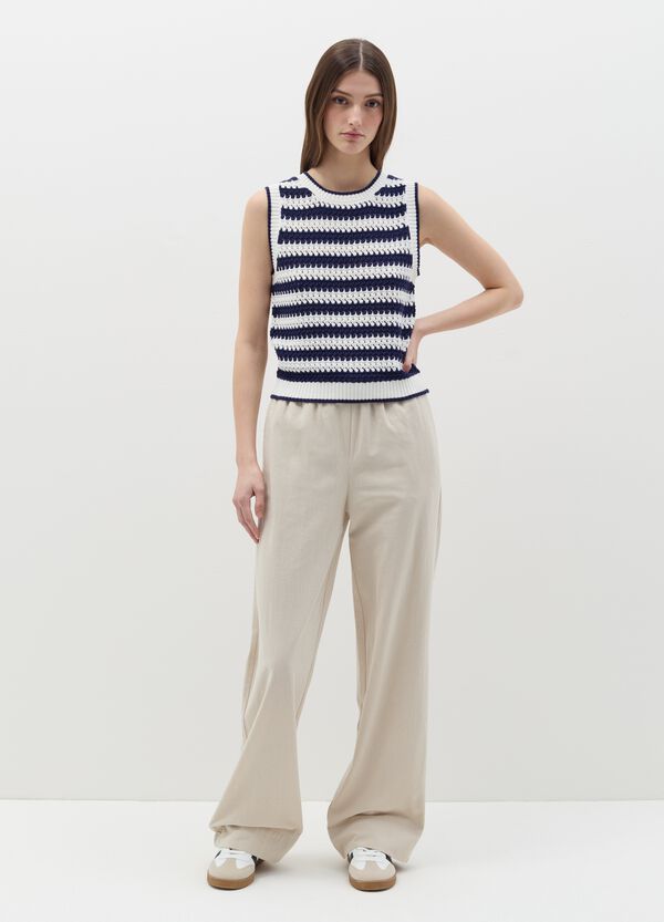 Ovs Tank Top Crochet A Righe