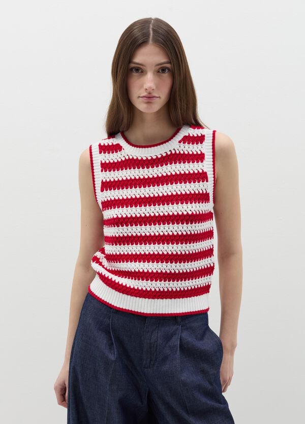 Ovs Tank Top Crochet A Righe