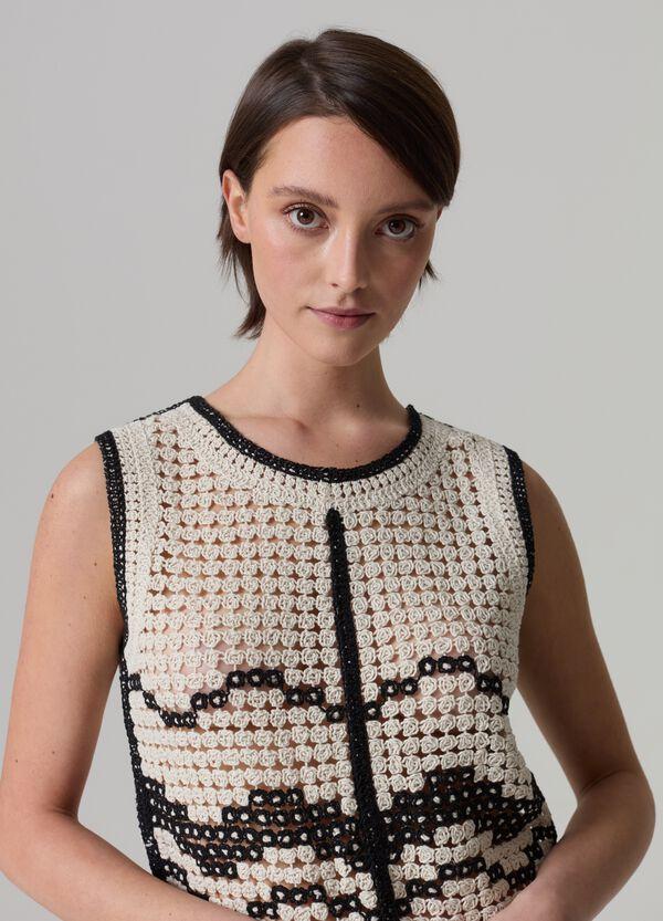 Ovs Tank top crochet con motivo ondulato