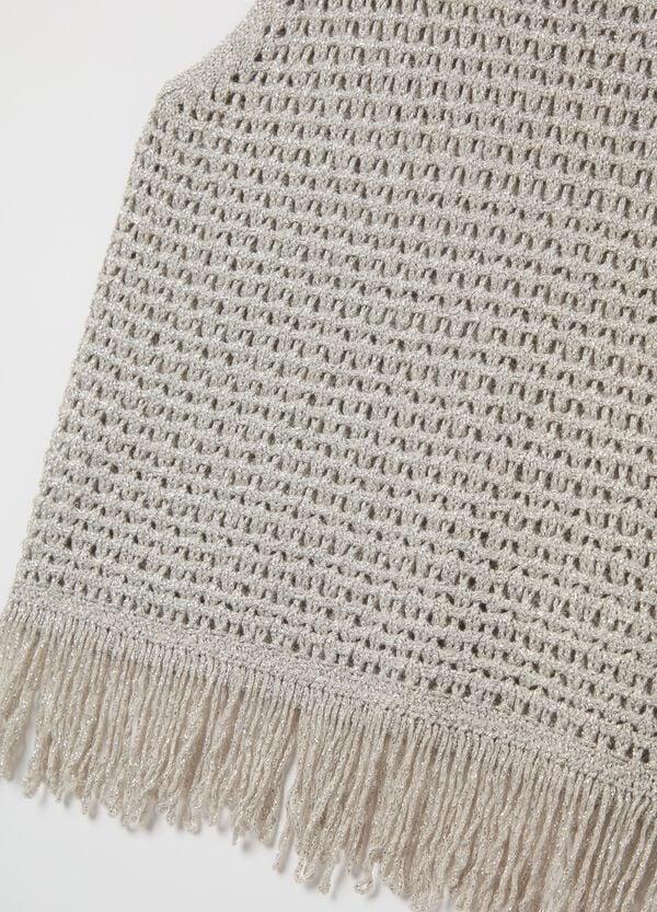Ovs Tank Top Crochet In Lurex Con Frange