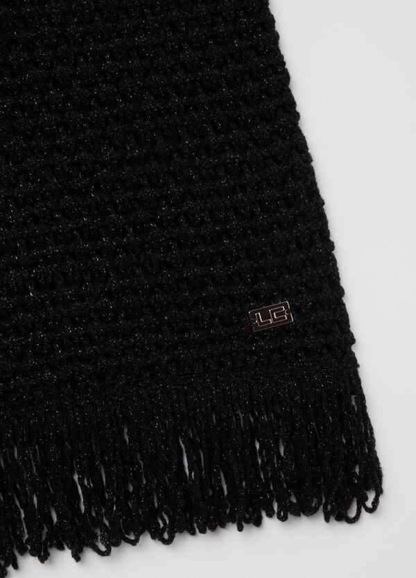 Ovs Tank Top Crochet In Lurex Con Frange