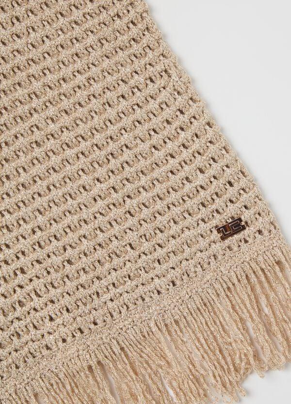 Ovs Tank Top Crochet In Lurex Con Frange