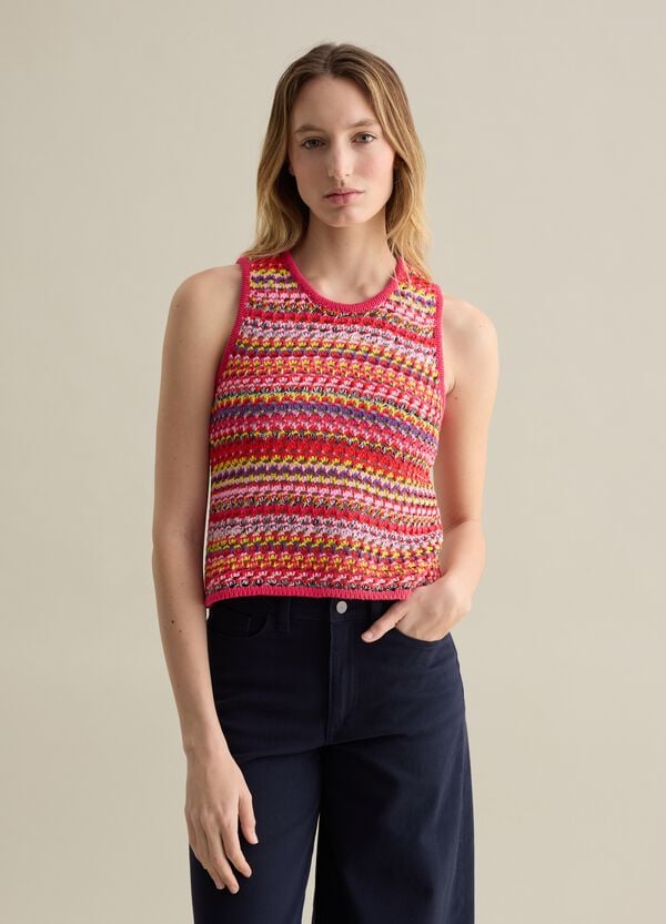 Ovs Tank top crochet in maglia multicolor