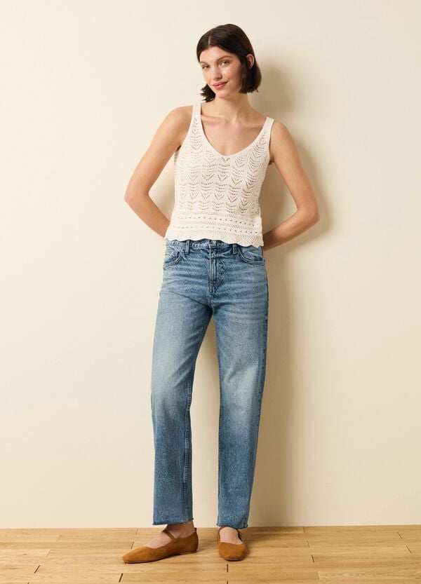 Ovs Tank Top Crochet Scollo A V