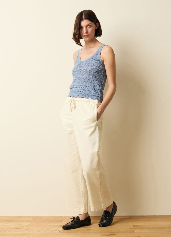 Ovs Tank Top Crochet Scollo A V