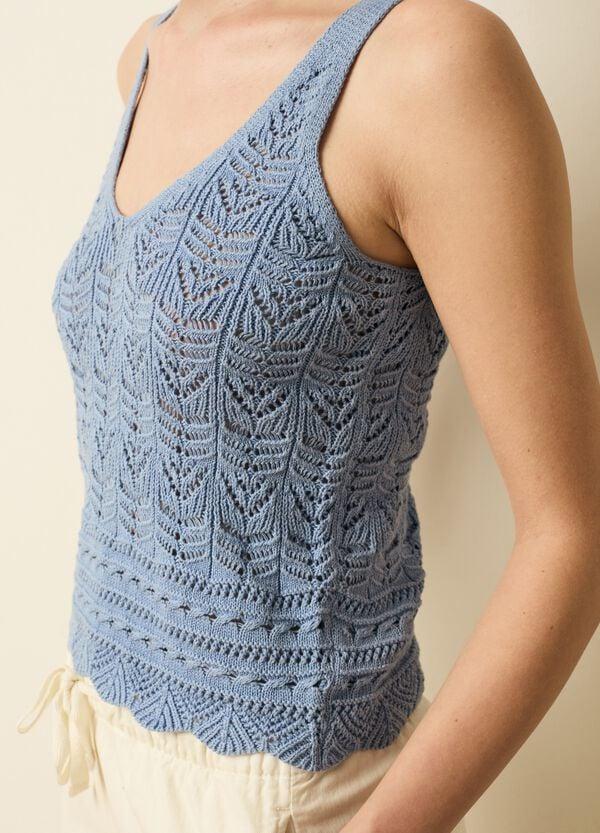 Ovs Tank Top Crochet Scollo A V