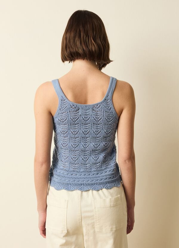 Ovs Tank Top Crochet Scollo A V