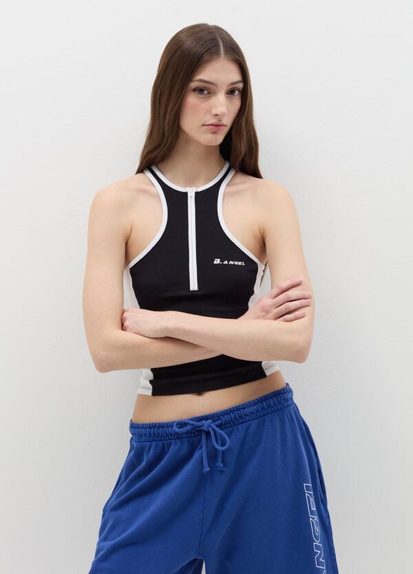 Ovs Tank top cropped con zip B.ANGEL X MARE FUORI