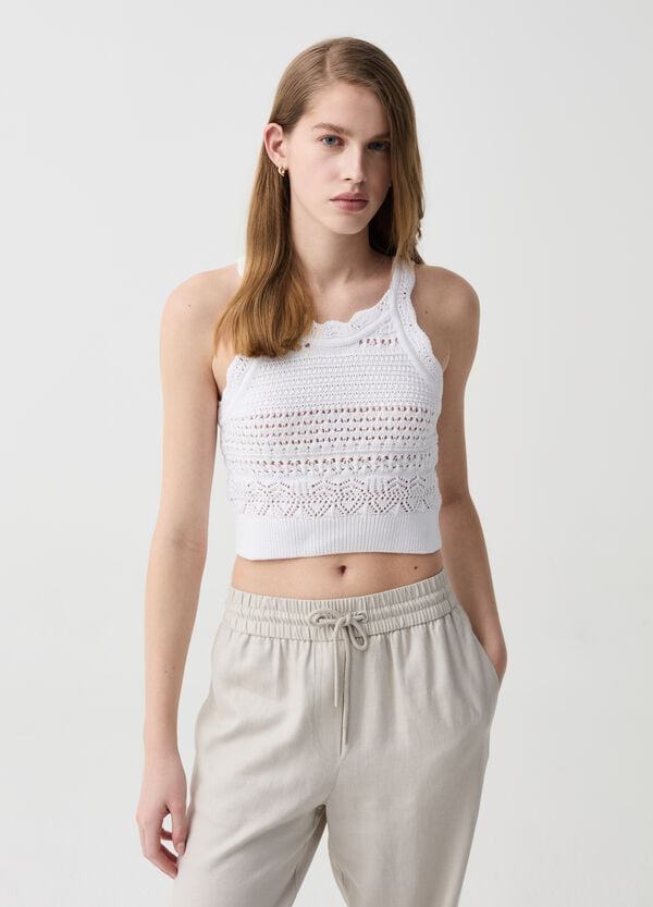 Ovs Tank top cropped crochet