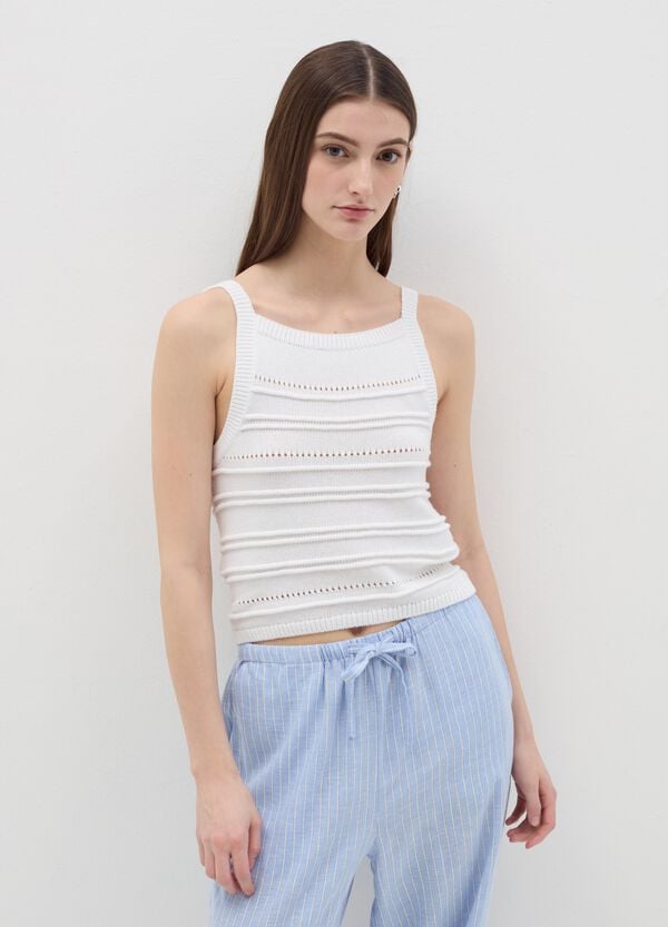 Ovs Tank Top Cropped Crochet