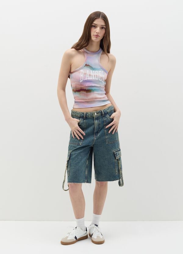 Ovs Tank Top Cropped Tie Dye B.ANGEL X MARE FUORI
